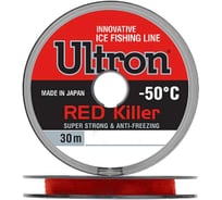 Монофильная леска для рыбалки Ultron Red Killer 0.09 мм, 1.0 кг, 30 м, красная pkn13180
