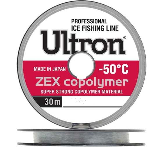 Монофильная леска для рыбалки Ultron Zex Copolymer 0.16 мм, 100 м, 3.5 кг, прозрачная pkn06390 1