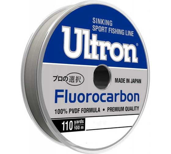 Флюорокарбоновая леска для рыбалки Ultron Fluorocarbon Pro-leader 0.22 мм, 4.1 кг, 100 м, прозрачная pkn11055 1