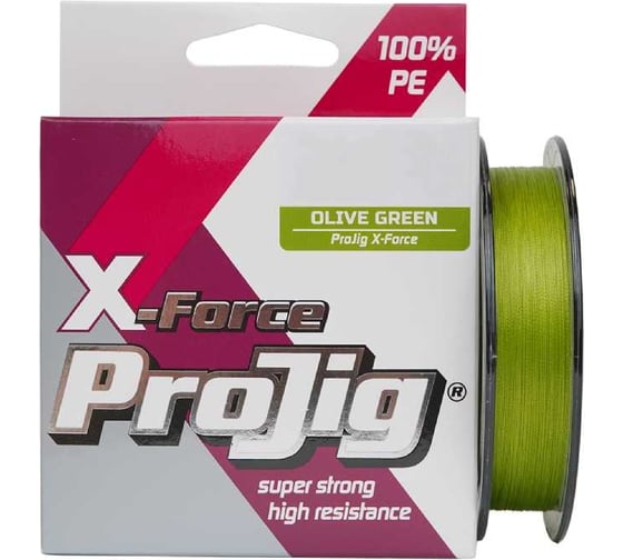Плетеный шнур для рыбалки ProJig X-Force 0.18 мм, 13.0 кг, 100 м, хаки pkn11435