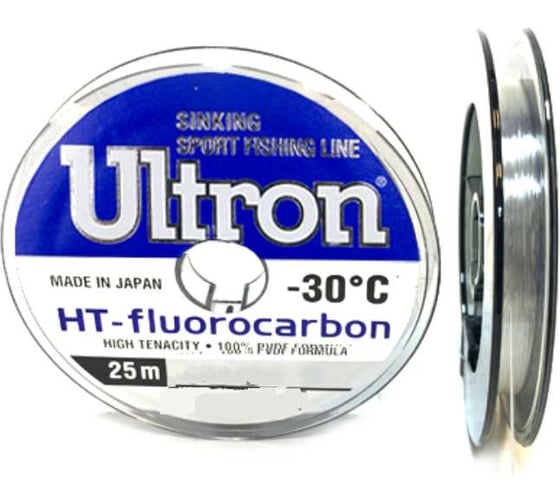 Флюорокарбоновая леска для рыбалки Ultron Fluorocarbon 0.14 мм, 1.8 кг, 25 м, прозрачная pkn07407 1