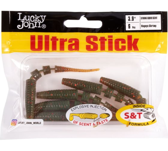 Съедобные искусственные слаги LUCKY JOHN LJ Pro Series ULTRA STICK 3.9in (100 мм), цвет 085, 6 шт 140207-085