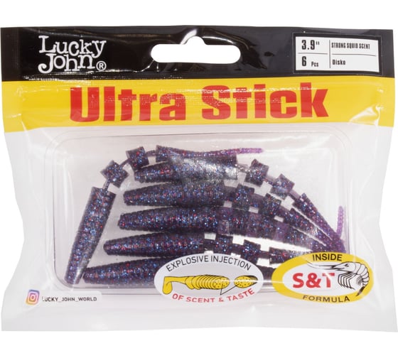 Съедобные искусственные слаги LUCKY JOHN LJ Pro Series ULTRA STICK 3.9in (100 мм), цвет S63, 6 шт 140207-S63