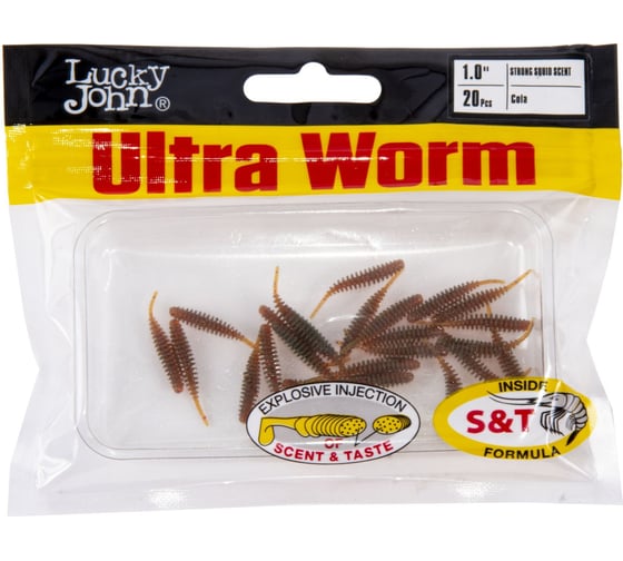 Съедобные искусственные слаги LUCKY JOHN LJ Pro Series ULTRAWORM 1.0in (25 мм), цвет PA16, 20 шт 140197-PA16