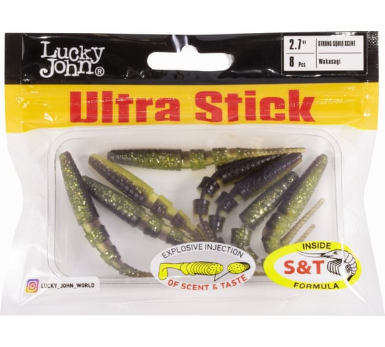Съедобные искусственные слаги Lucky John LJ Pro Series ULTRA STICK 2.7in, 6.80 см, цвет T36, 8 шт 140206-T36