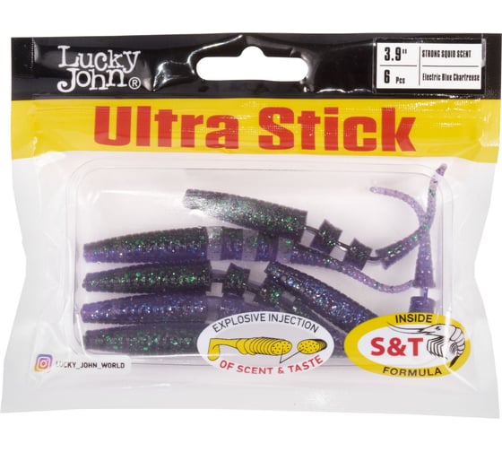 Съедобные искусственные слаги Lucky John LJ Pro Series ULTRA STICK 3.9in, 10 см, цвет T52, 6 шт 140207-T52