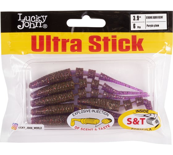 Съедобные искусственные слаги Lucky John LJ Pro Series ULTRA STICK 3.9in, 10 см, цвет S13, 6 шт 140207-S13