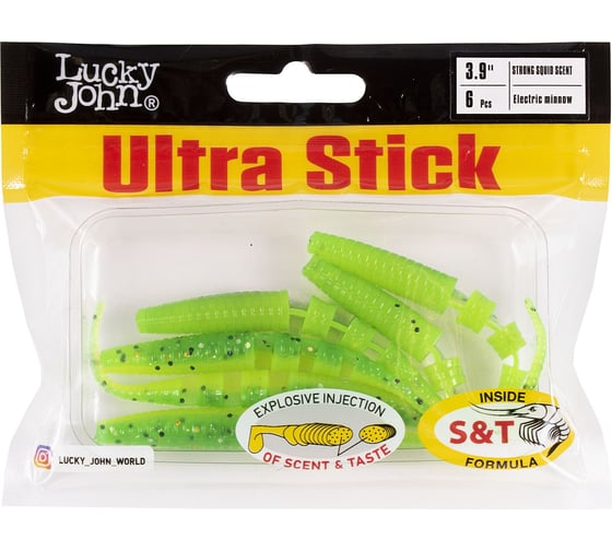 Съедобные искусственные слаги Lucky John LJ Pro Series ULTRA STICK 3.9in, 10 см, цвет T18, 6 шт 140207-T18