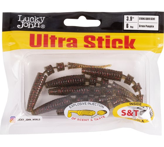 Съедобные искусственные слаги Lucky John LJ Pro Series ULTRA STICK 3.9in, 10 см, цвет PA03, 6 шт 140207-PA03