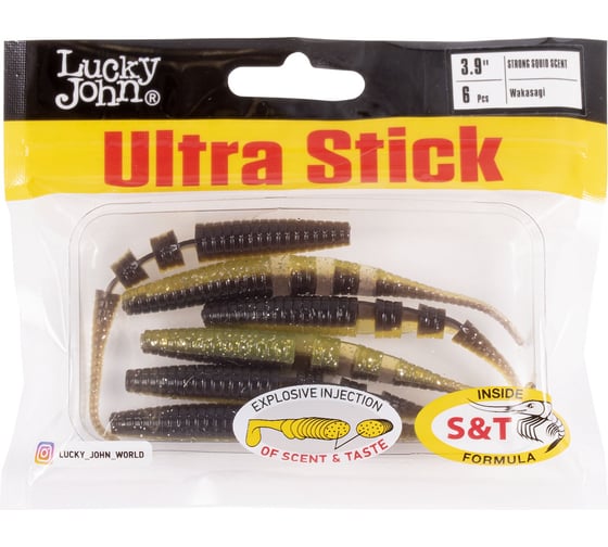 Съедобные искусственные слаги Lucky John LJ Pro Series ULTRA STICK 3.9in, 10 см, цвет T36, 6 шт 140207-T36