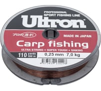 Монофильная леска для рыбалки Ultron carp fishing 0.25 мм, 7.0 кг, 100 м, коричневая pkn07740