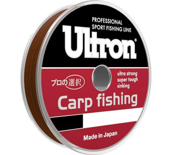 Монофильная леска для рыбалки Ultron carp fishing 0.30 мм, 10.0 кг, 300 м, коричневая pkn09173