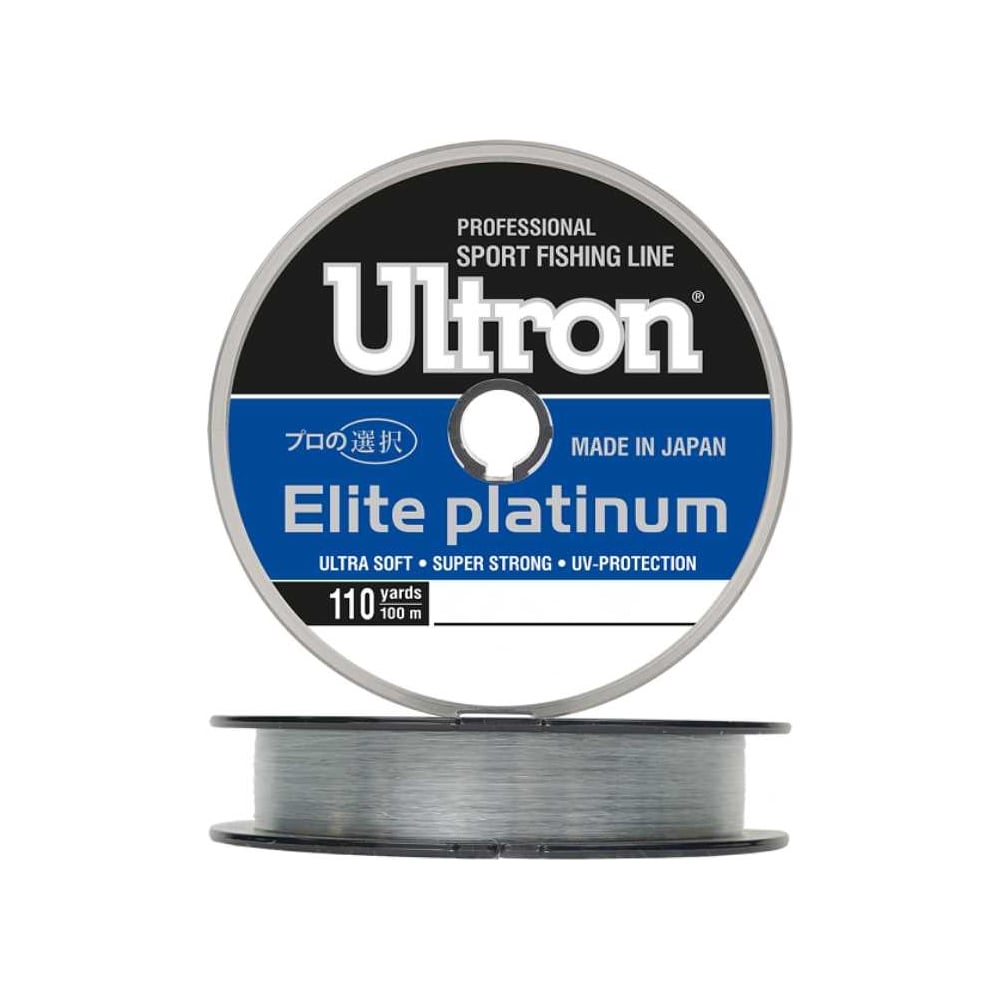 Монофильная леска для рыбалки Ultron elite platinum 0.45 мм, 100 м, 19.0  кг, серебряная pkn07806 - выгодная цена, отзывы, характеристики, фото -  купить в Москве и РФ