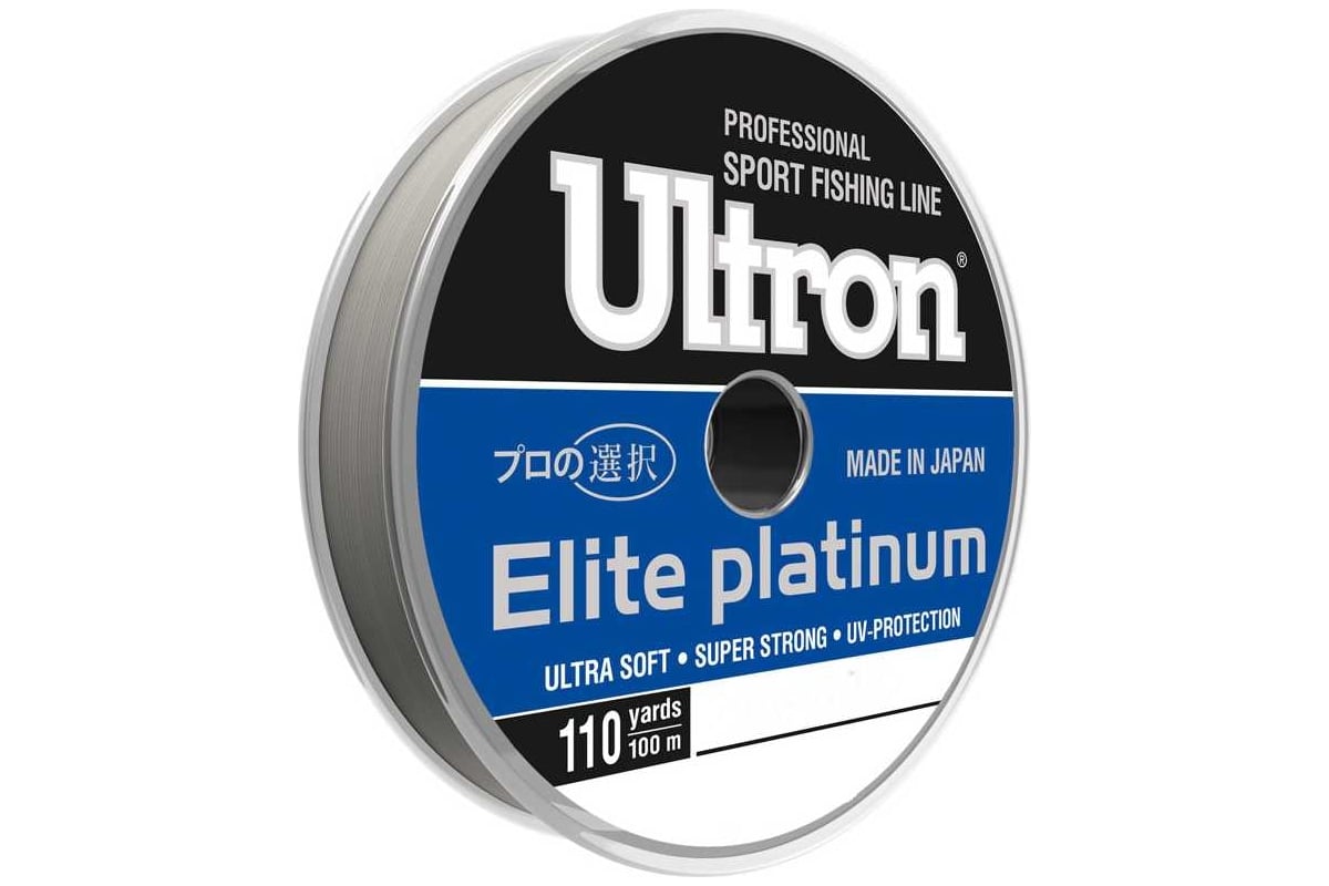 Монофильная леска для рыбалки Ultron elite platinum 0.45 мм, 100 м, 19.0  кг, серебряная pkn07806 - выгодная цена, отзывы, характеристики, фото -  купить в Москве и РФ