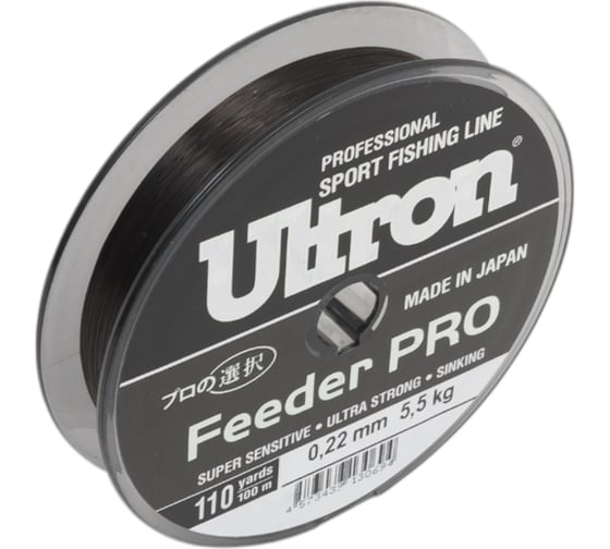 Монофильная леска для рыбалки Ultron feeder pro 0.22 мм, 5.5 кг, 100 м, черная pkn07773
