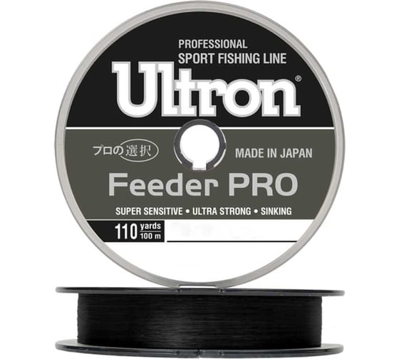 Монофильная леска для рыбалки Ultron feeder pro 0.28 мм, 8.5 кг, 100 м, черная pkn07775