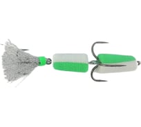 Мандула серебристый хвост люрекс, белый/зеленый 08-004-16