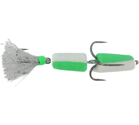 Мандула серебристый хвост люрекс, белый/зеленый 08-004-16 1