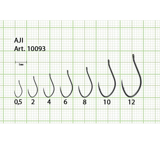 Крючок FISHCRYSTAL FS AJI №0.5, 10 шт 10093-005F