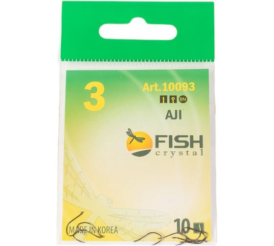 Крючок FISHCRYSTAL FS AJI №3, 10 шт 10093-03F 1