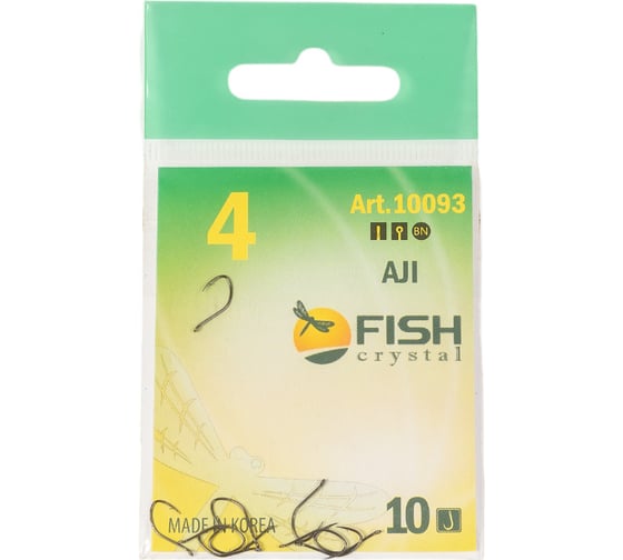 Крючок FISHCRYSTAL FS AJI №4, 10 шт 10093-04F