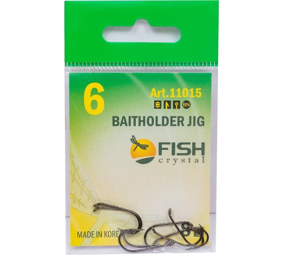 Крючок FISHCRYSTAL FS BAITHOLDER JIG № 6, 8 шт 11015-06F