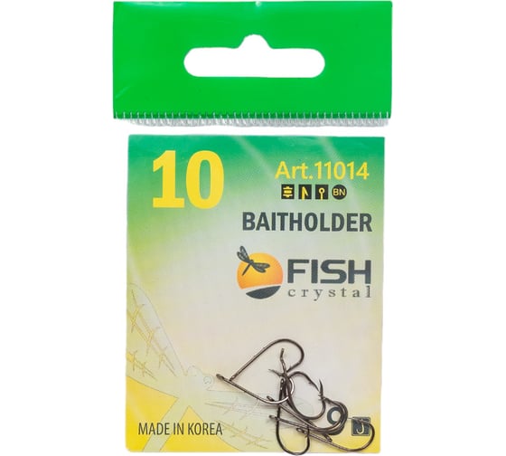 Крючок FISHCRYSTAL FS BAITHOLDER №10, 9 шт 11014-10F