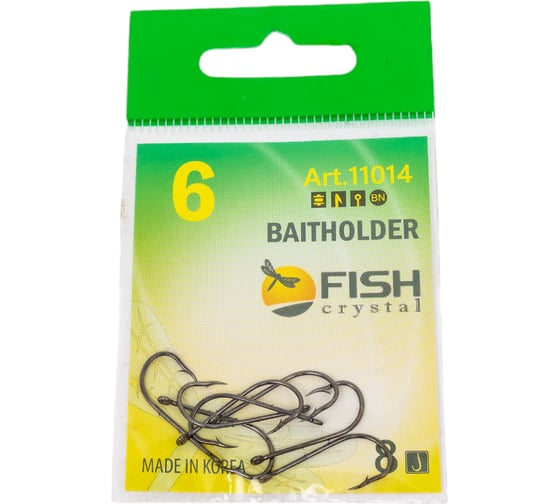 Крючок FISHCRYSTAL FS BAITHOLDER №6, 8 шт 11014-06F 1