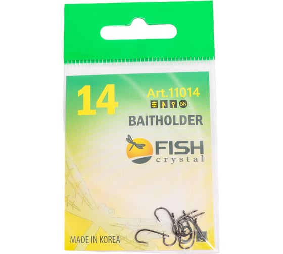 Крючок FISHCRYSTAL FS BAITHOLDER №14, 9 шт 11014-14F