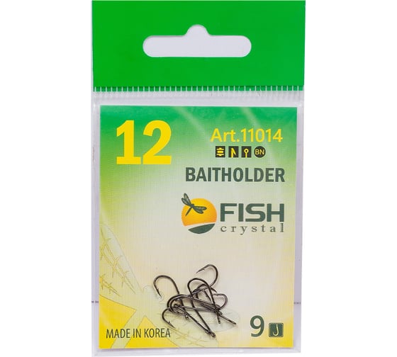 Крючок FISHCRYSTAL FS BAITHOLDER №12, 9 шт 11014-12F