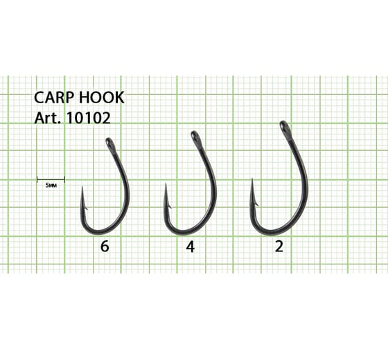 Крючок FISHCRYSTAL FS CARP HOOK №4, 10 шт 10102-04F