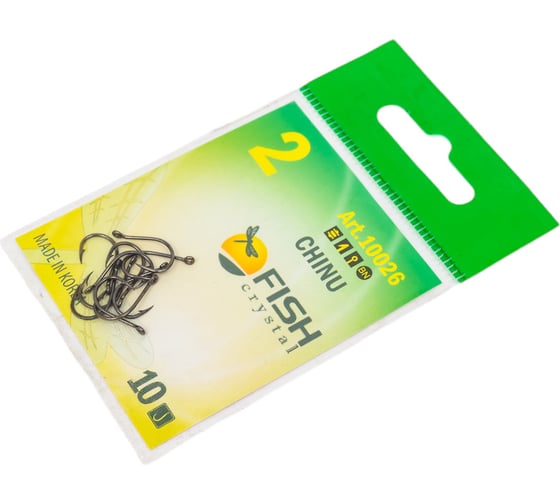 Крючок FISHCRYSTAL FS CHINU №2, 10 шт 10026-02F
