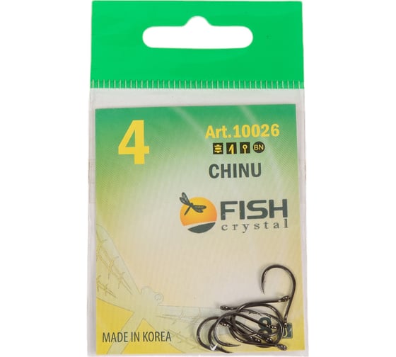 Крючок FISHCRYSTAL FS CHINU №4, 8 шт 10026-04F