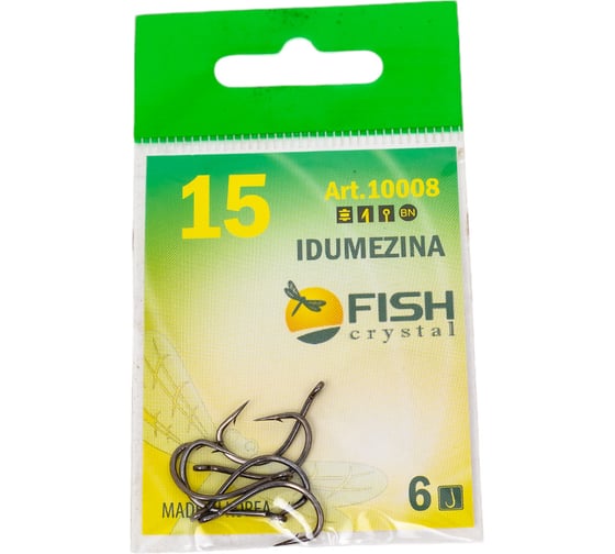 Крючок FISHCRYSTAL FS IDUMEZINA №15, 6 шт 10008-15F