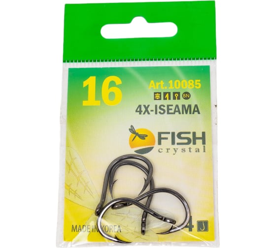 Крючок FISHCRYSTAL FS ISEAMA №16, 4 шт 10085-16F 1