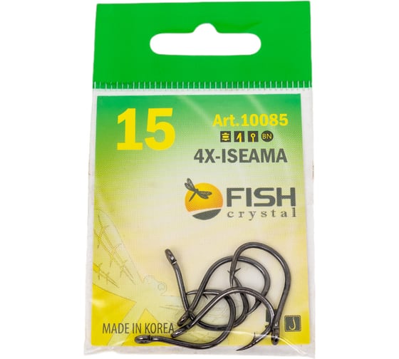 Крючок FISHCRYSTAL FS ISEAMA №15, 5 шт 10085-15F 1