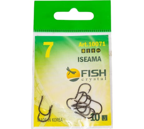 Крючок FISHCRYSTAL FS ISEAMA №7, 10 шт 10071-07F