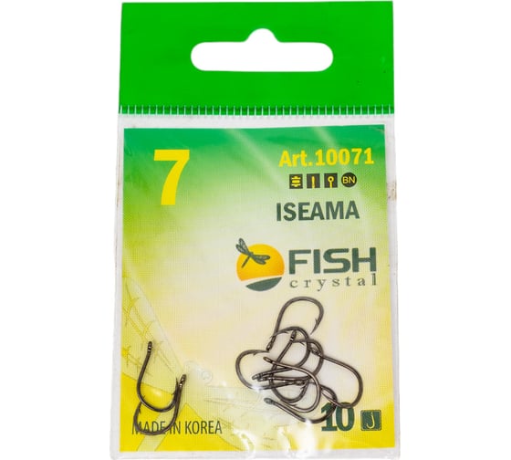 Крючок FISHCRYSTAL FS ISEAMA №7, 10 шт 10071-07F 1