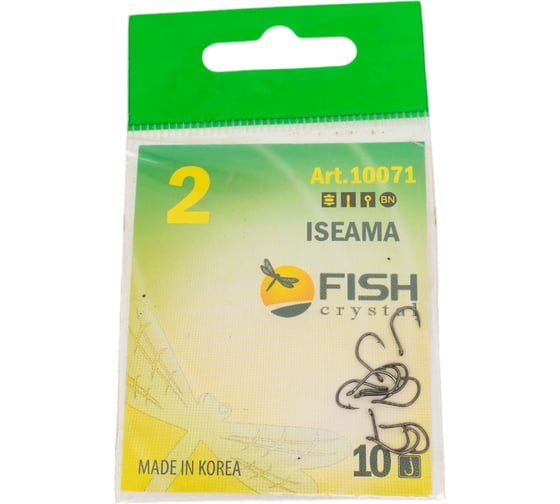 Крючок FISHCRYSTAL FS ISEAMA №2, 10 шт 10071-02F 1