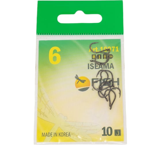 Крючок FISHCRYSTAL FS ISEAMA №6, 10 шт 10071-06F 1