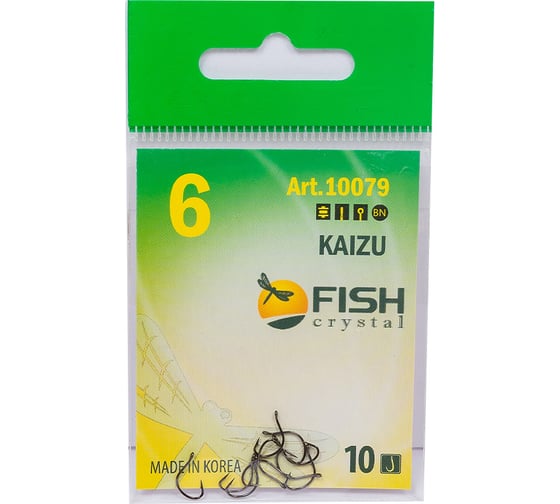 Крючок FISHCRYSTAL FS KAIZU №6, 10 шт 10079-06F