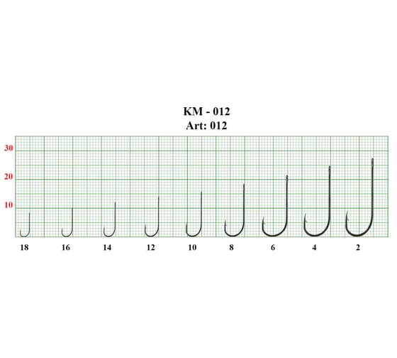 Крючок FISHCRYSTAL FS KM012 №12, 10 шт 012-12F