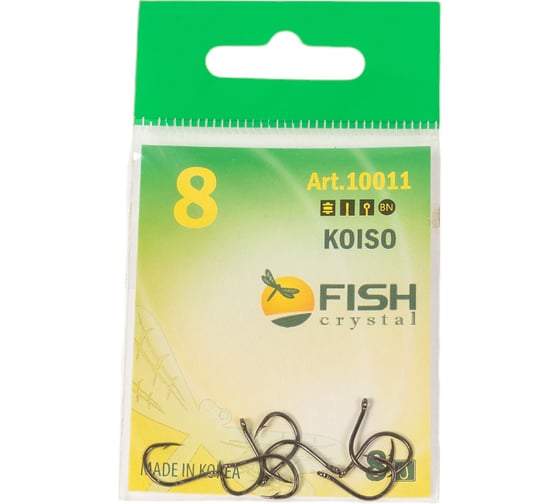 Крючок FISHCRYSTAL FS KOISO-RING №8, 8 шт 10011-08F 1