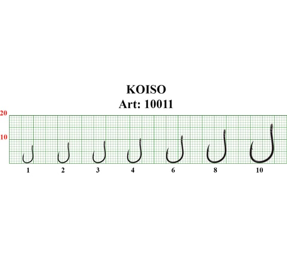 Крючок FISHCRYSTAL FS KOISO-RING №10, 7 шт 10011-10F