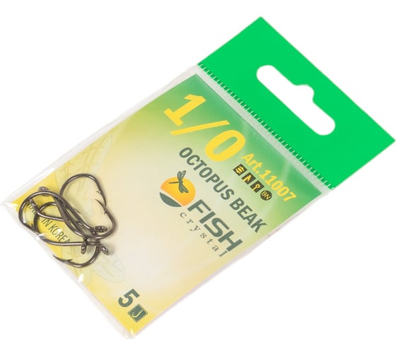 Крючок FISHCRYSTAL FS OCTOPUS BEAK № 1/0, 5 шт 11007-001F