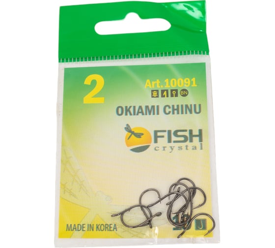 Крючок FISHCRYSTAL FS OKIAMI CHINU-RING-2BH №2, 10 шт 10091-02F 1