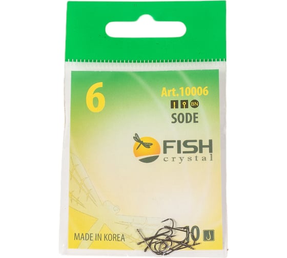 Крючок FISHCRYSTAL FS SODE №6, 10 шт 10006-06F