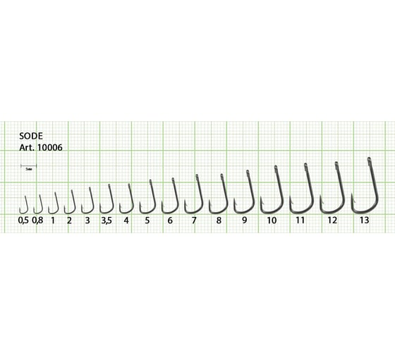 Крючок FISHCRYSTAL FS SODE №0.3, 10 шт 10006-003F