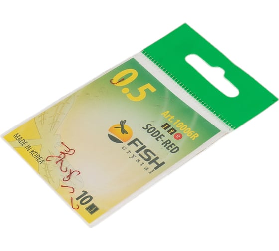 Крючок FISHCRYSTAL FS SODE №0.5, RED, 10 шт 10006-R005F