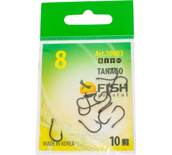 Крючок FISHCRYSTAL FS TANAGO № 8, 10 шт 10003-08F 1